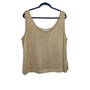 ST. JOHN Basics Metallic Knit Shell
